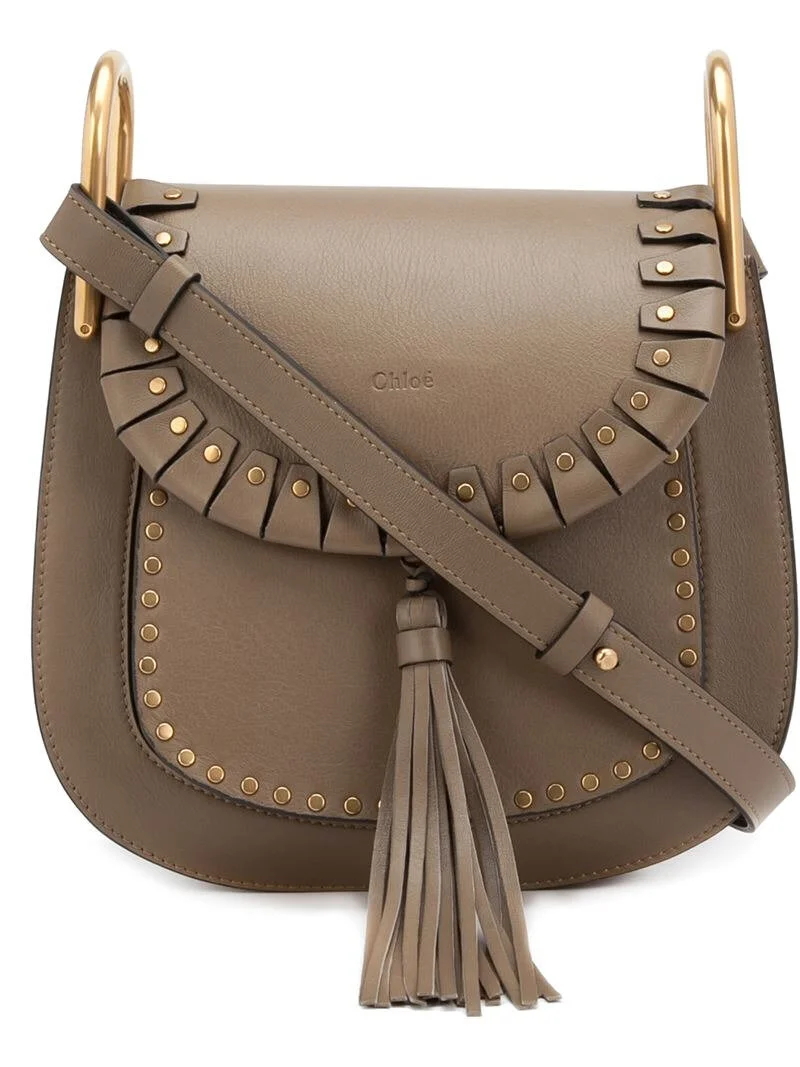 Chlo Hudson Bag with Rivet Detail in Brown Leather UFO No More